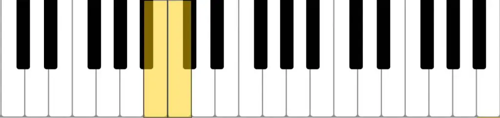 piano semitone (B C)